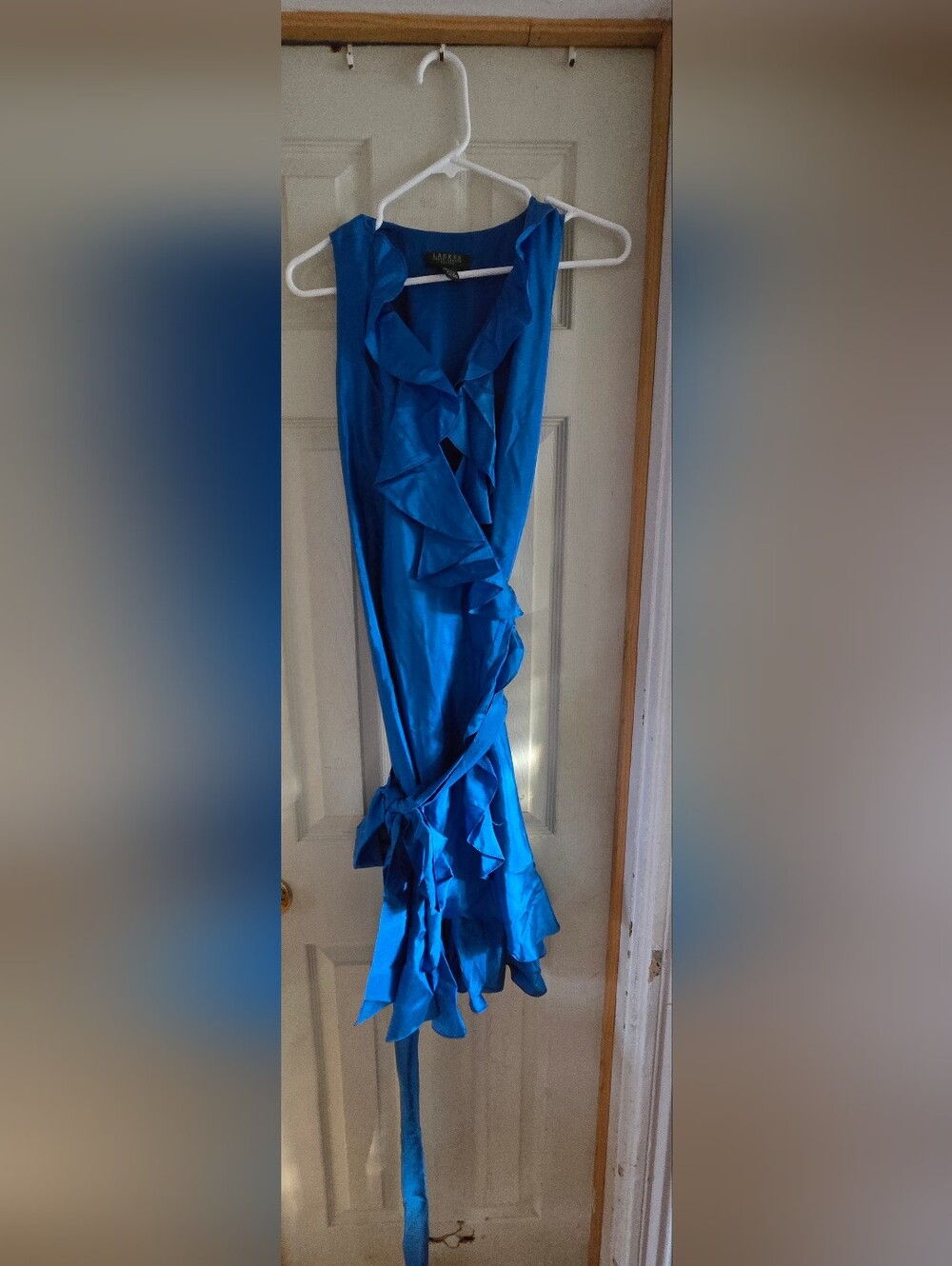 Ralph Lauren Royal Blue High-Low Ruffle Dress